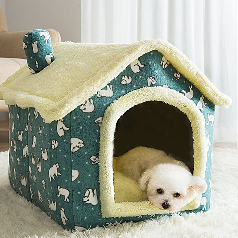 Fluffy Dierenhuisje voor Honden en Katten – Warm Cozy Slaapplek tot 4 kg, Zachte Stof, Anti-slip 3