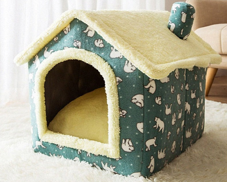 Fluffy Dierenhuisje voor Honden en Katten – Warm Cozy Slaapplek tot 4 kg, Zachte Stof, Anti-slip 4
