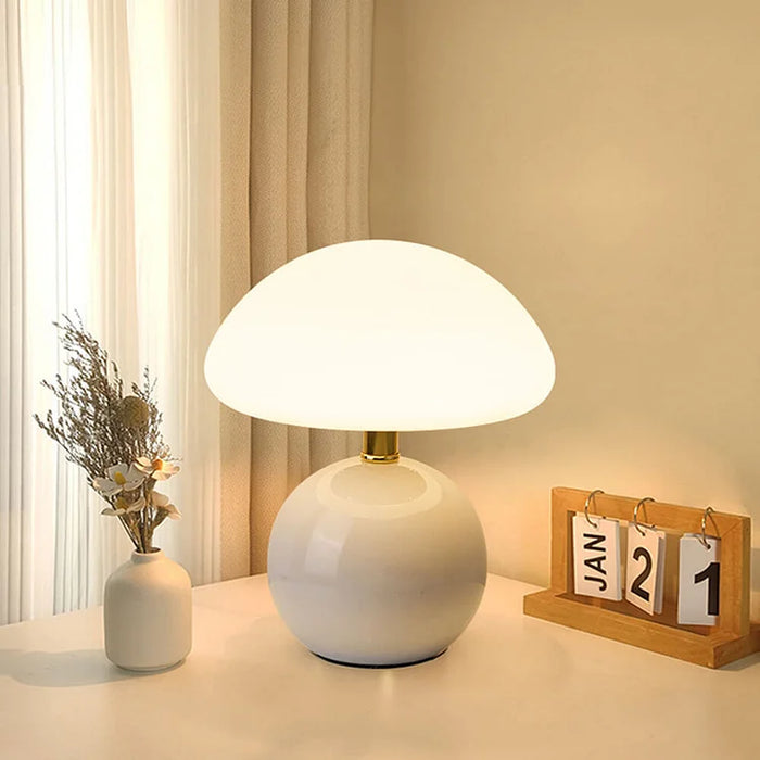 Franse Crème Paddenstoel Hanglamp – Elegante LED Verlichting voor Woonkamer en Slaapkamer 1