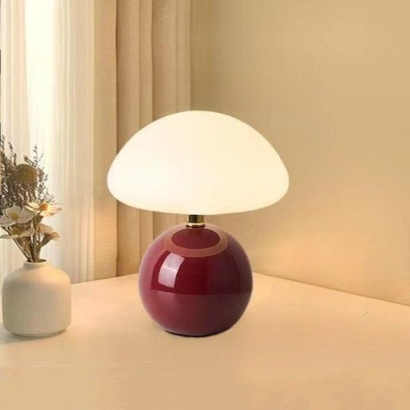 Franse Crème Paddenstoellamp – Bauhaus Ontwerp voor Binnenverlichting, 30 cm Hoog 11