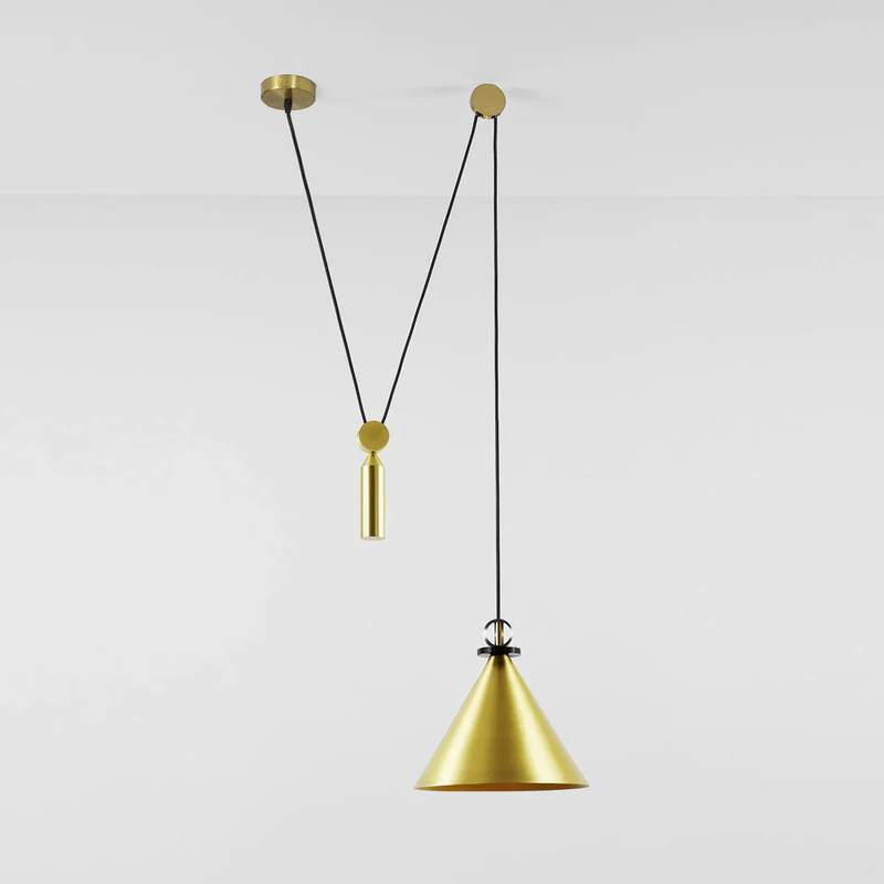 Industriele Eettafel Hanglamp met Geometrisch Design A Goud : 30cm x H 35cm