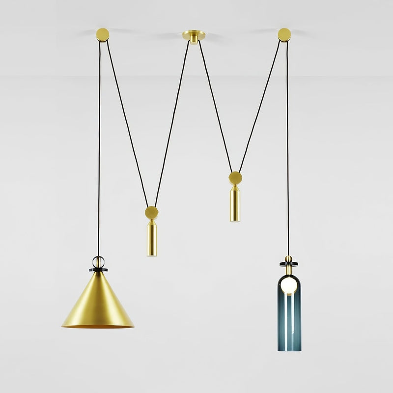 Industriele Eettafel Hanglamp met Geometrisch Design I: 60cm x H 120cm
