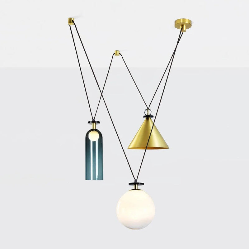 Industriele Eettafel Hanglamp met Geometrisch Design F: 60cm x H 120cm