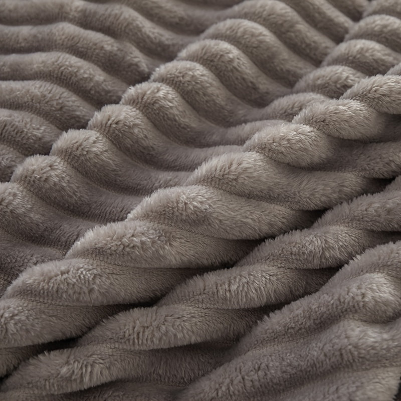 Gestreepte Fleece Deken van 100% Polyester voor Warmte en Comfort 7