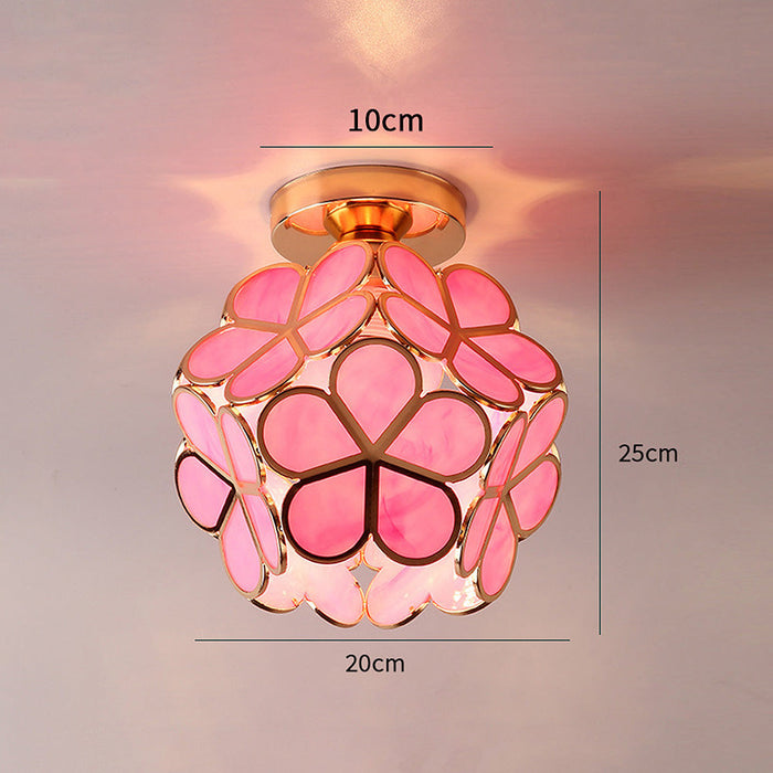 Glazen Plafondlamp Bloemenontwerp – Elegante Plafonniere voor Hal met E27 Fitting 2