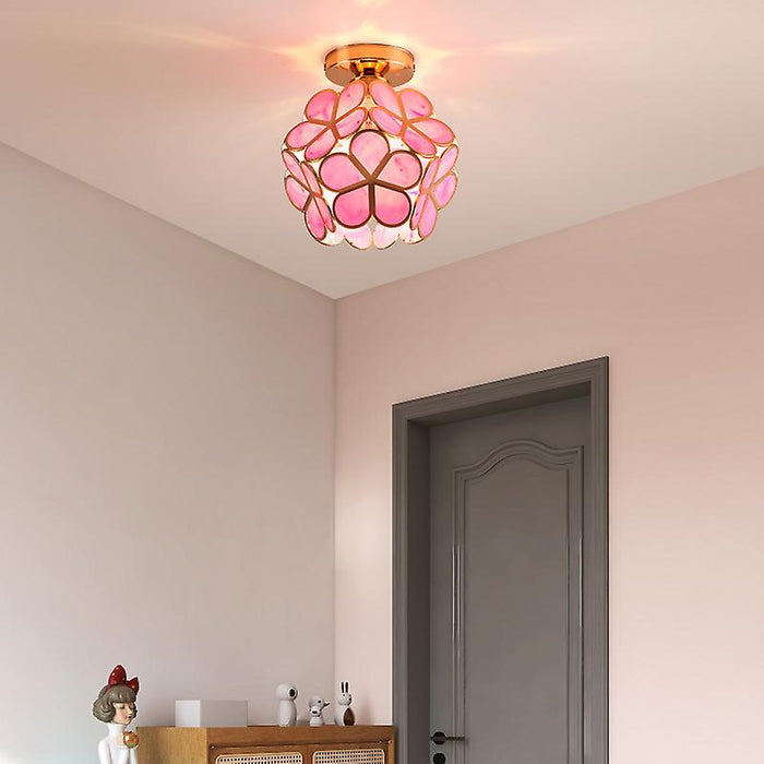 Glazen Plafondlamp Bloemenontwerp – Elegante Plafonniere voor Hal met E27 Fitting 3