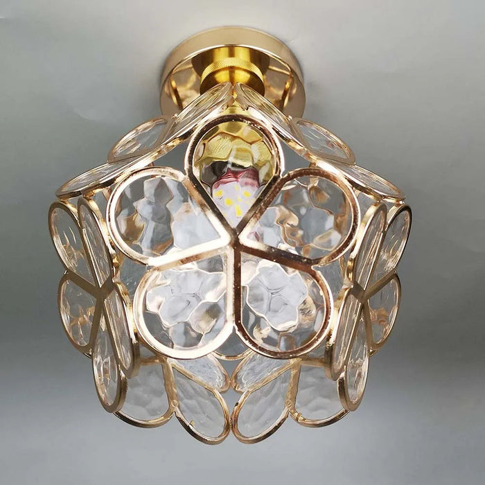 Glazen Plafondlamp Bloemenontwerp – Elegante Plafonniere voor Hal met E27 Fitting 6