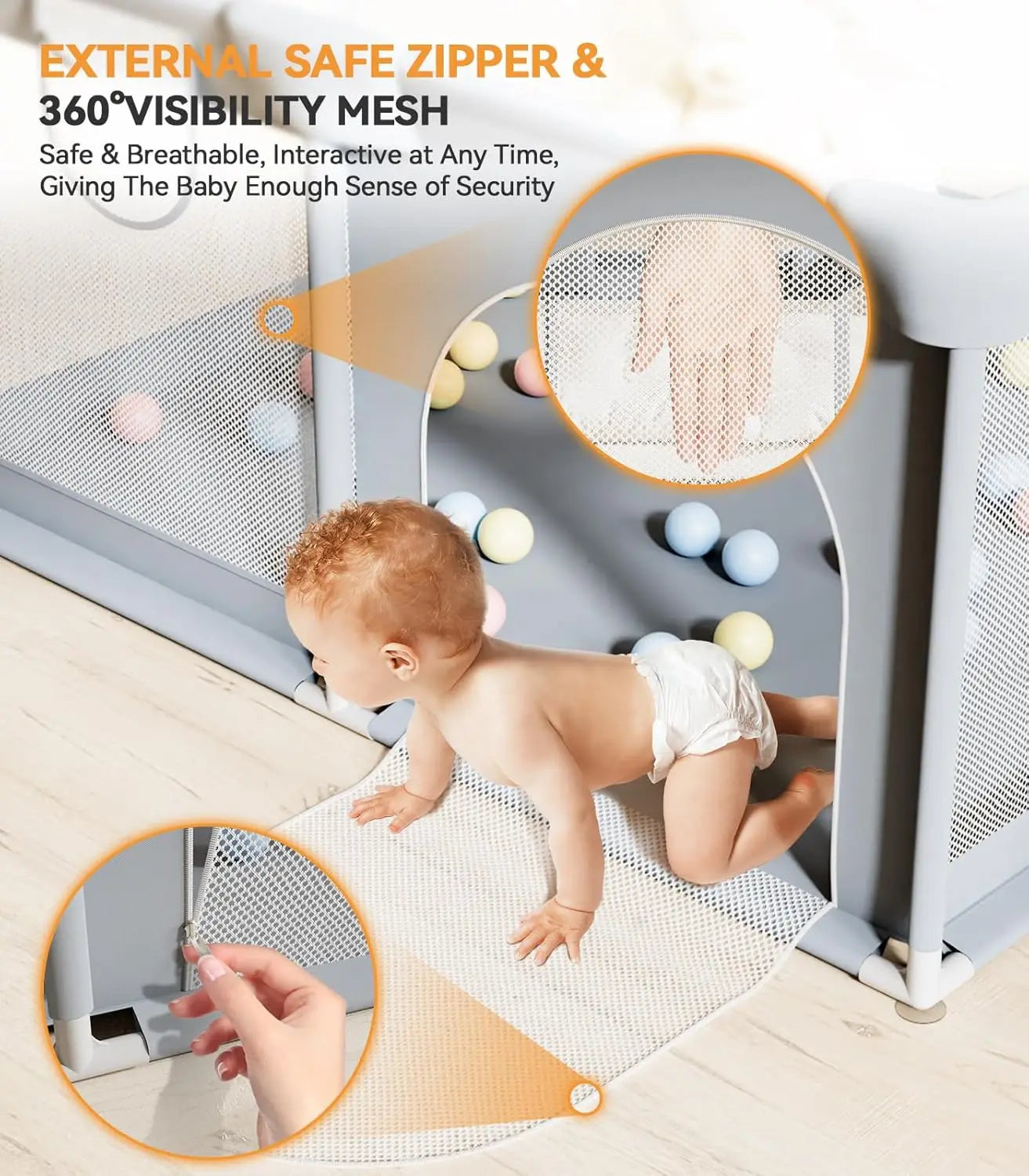 Grote Baby- en Peuterbox met Zachte Panelen en Interactieve Indeling voor Veilig Spelen 6