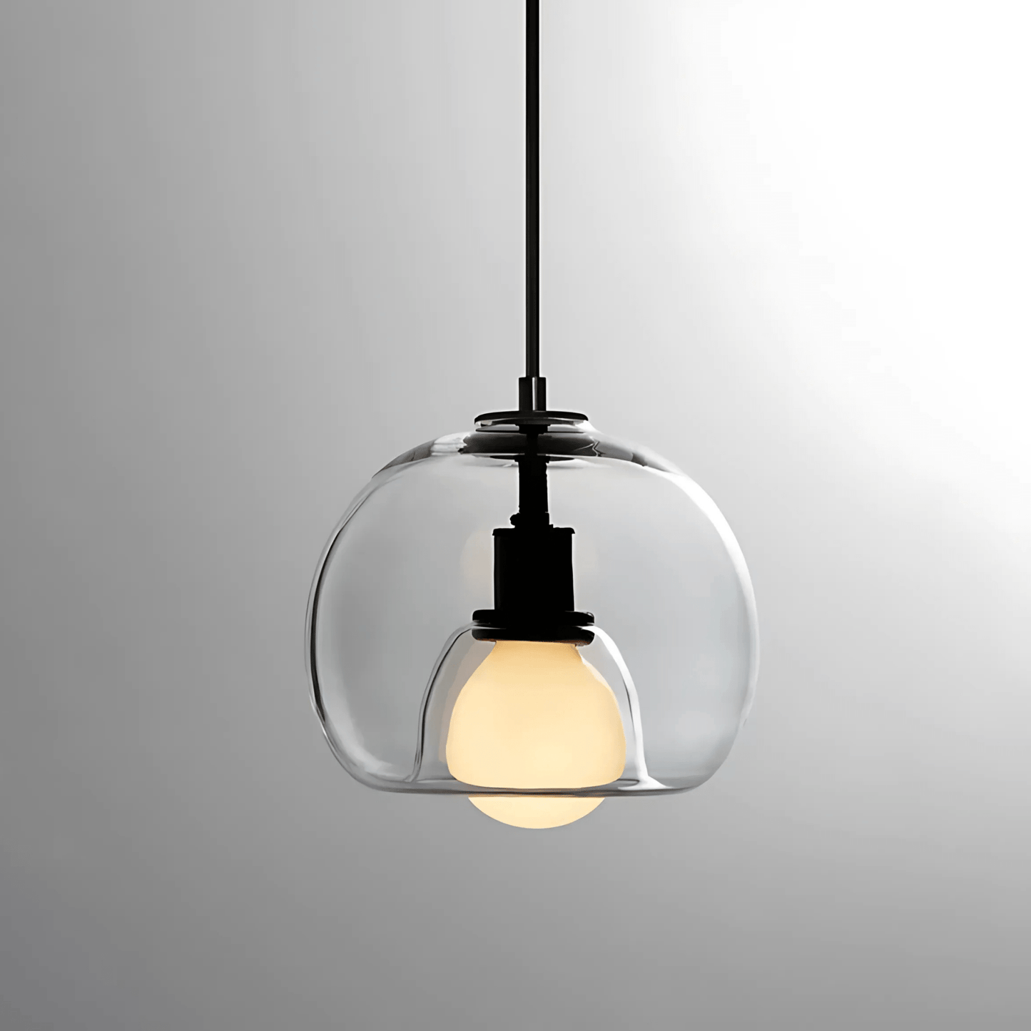 Handgeblazen Glazen Hanglamp voor Eettafel – Clyde Collectie in Rookgrijs, Helder en Amber 5