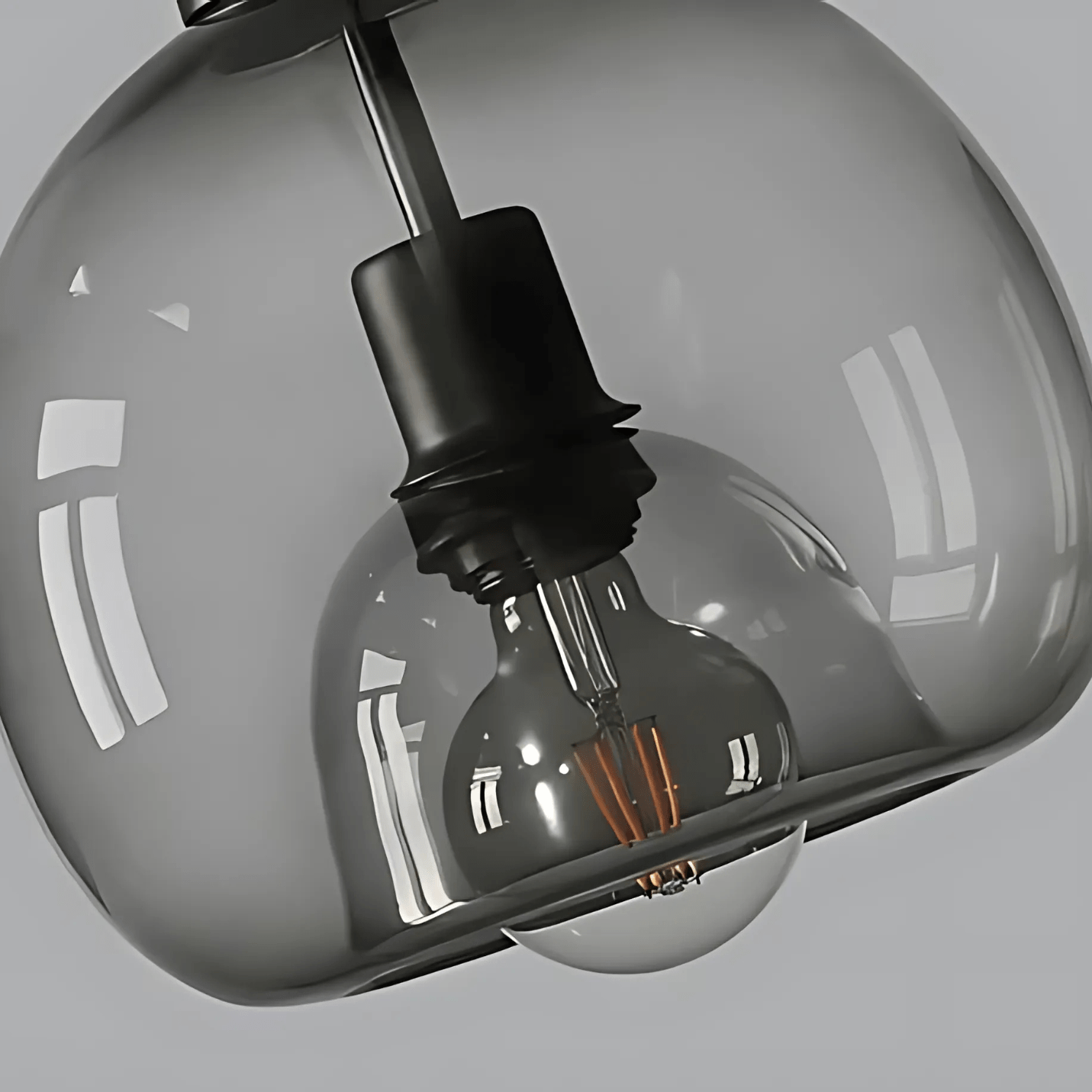 Handgeblazen Glazen Hanglamp voor Eettafel – Clyde Collectie in Rookgrijs, Helder en Amber 7