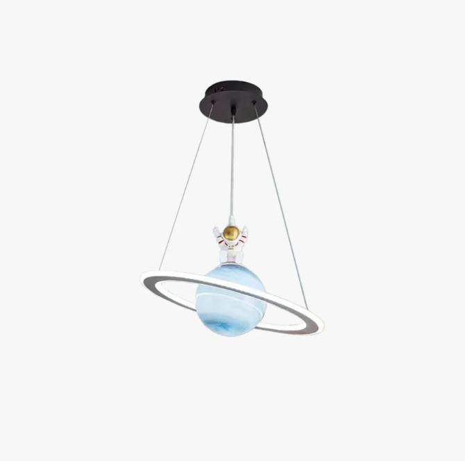 Hanglamp Astronaut LED voor Kinderkamer - Ruimteverlichting Blauwe Aarde Met astronaut