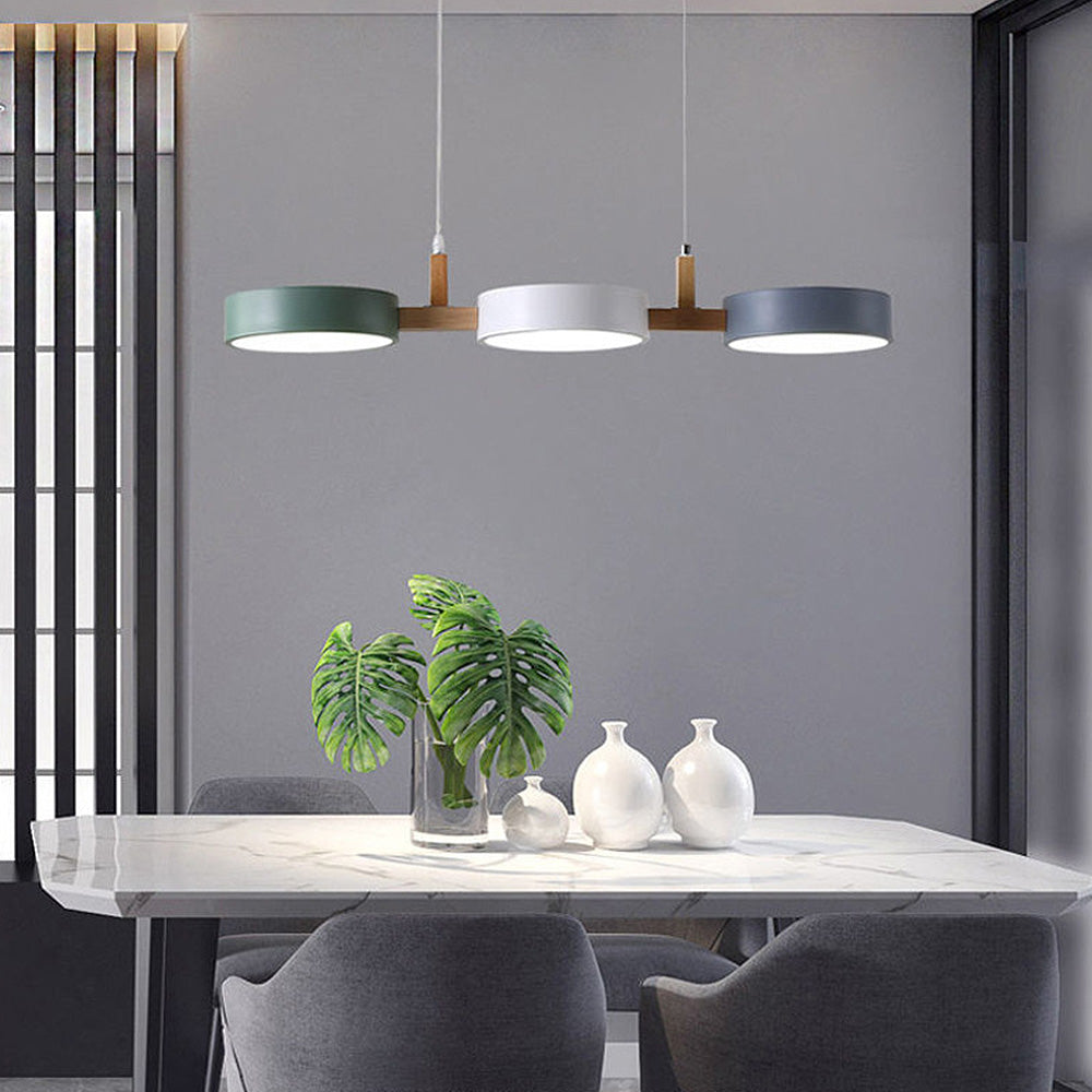 Hanglamp Eettafel met Cilindervorm en Houten Accenten voor Woonkamer