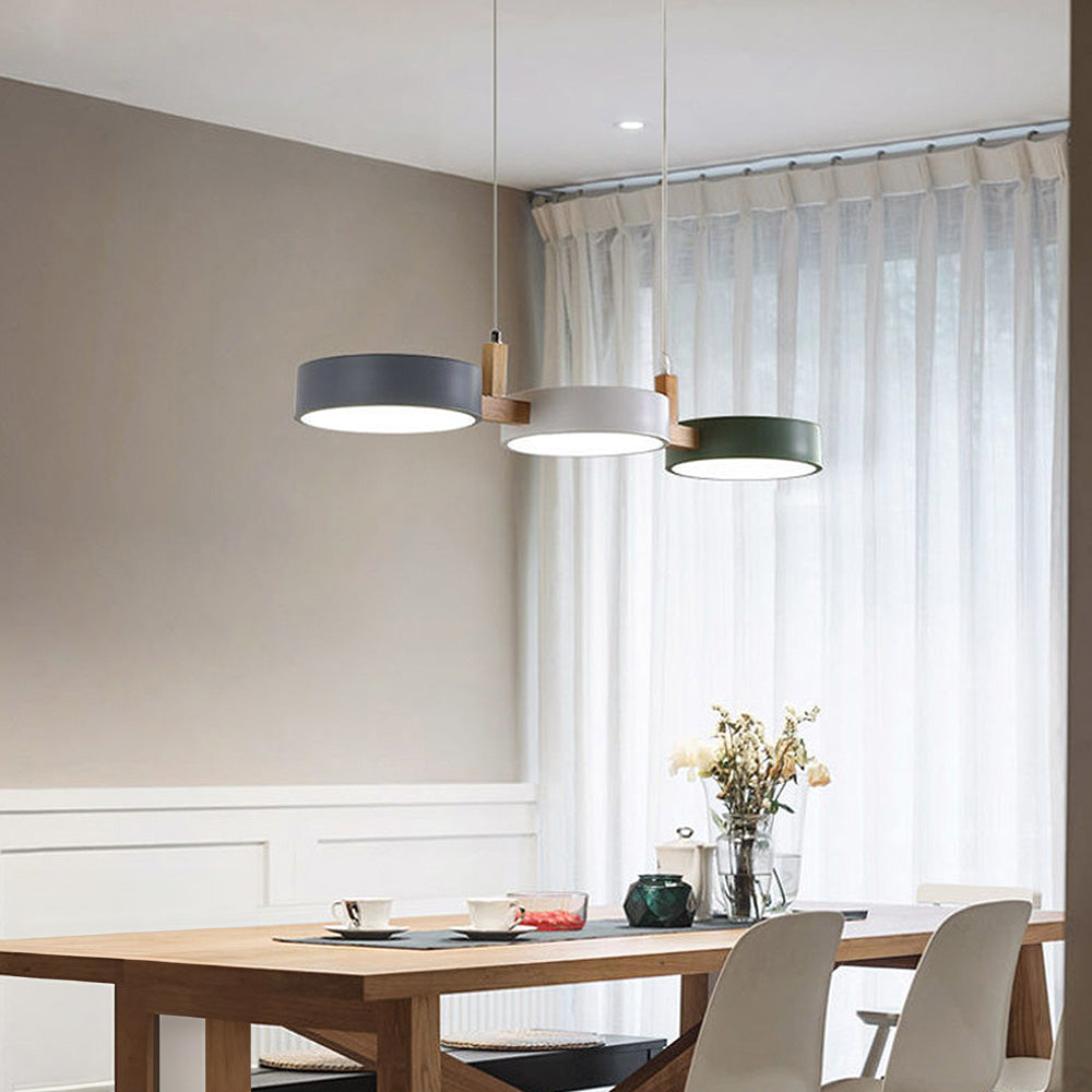 Hanglamp Eettafel met Cilindervorm en Houten Accenten voor Woonkamer 4
