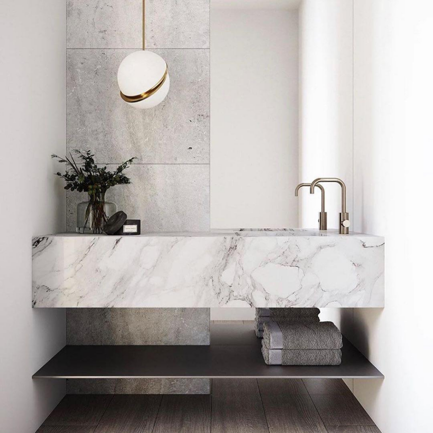 Bol Hanglamp met Gouden Accenten – Moderne Woonkamer Lamp