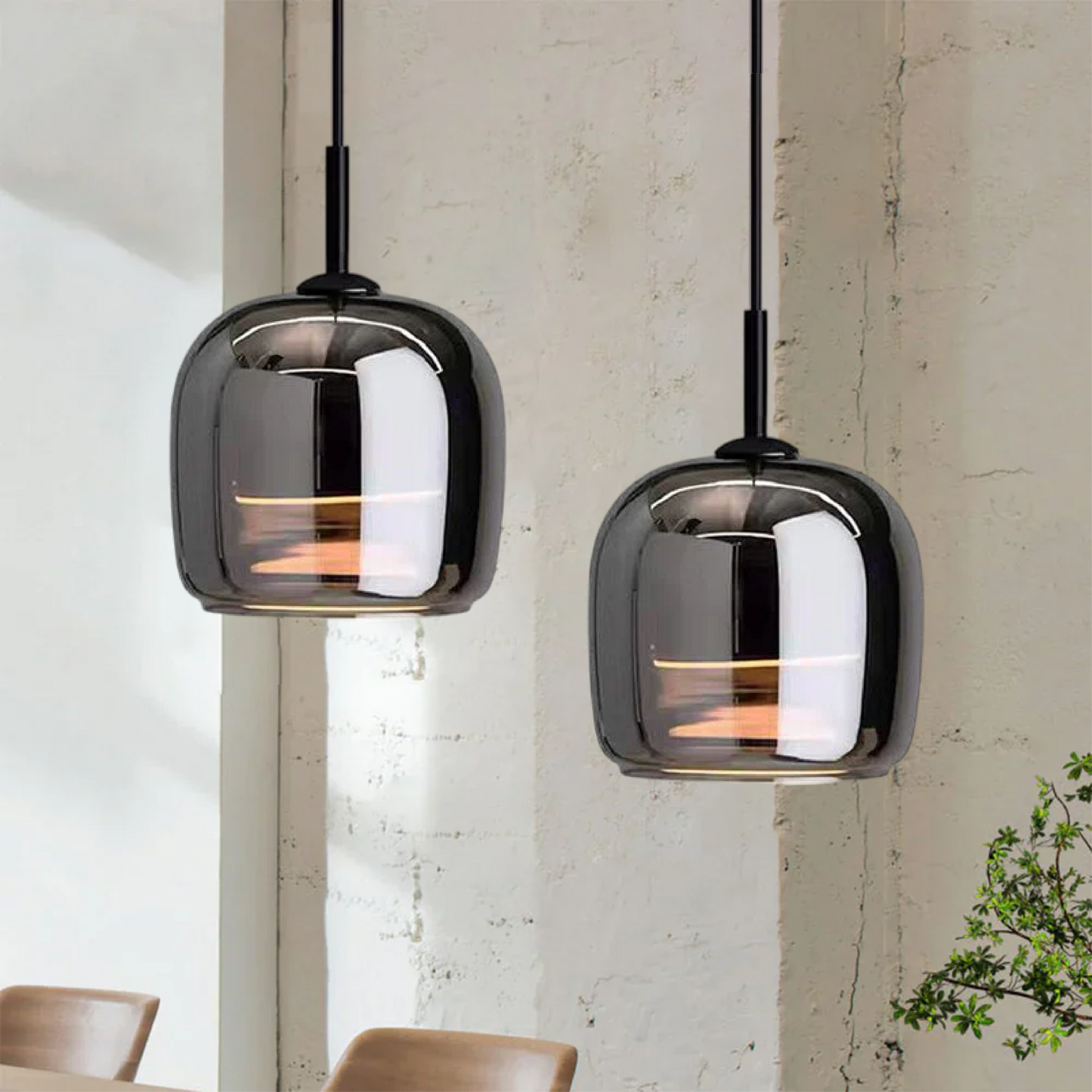 Hanglamp Zwart van Glas voor Eettafel – Elegante Woonkamer Lamp met Moderne Stijl 3