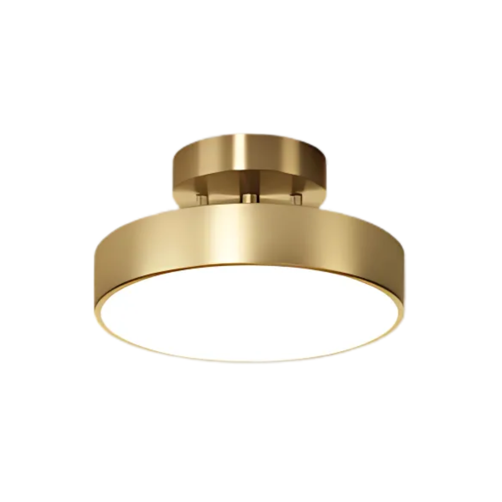 Verstelbare Ronde Plafondlamp van Goudkleurig Metaal 30cm