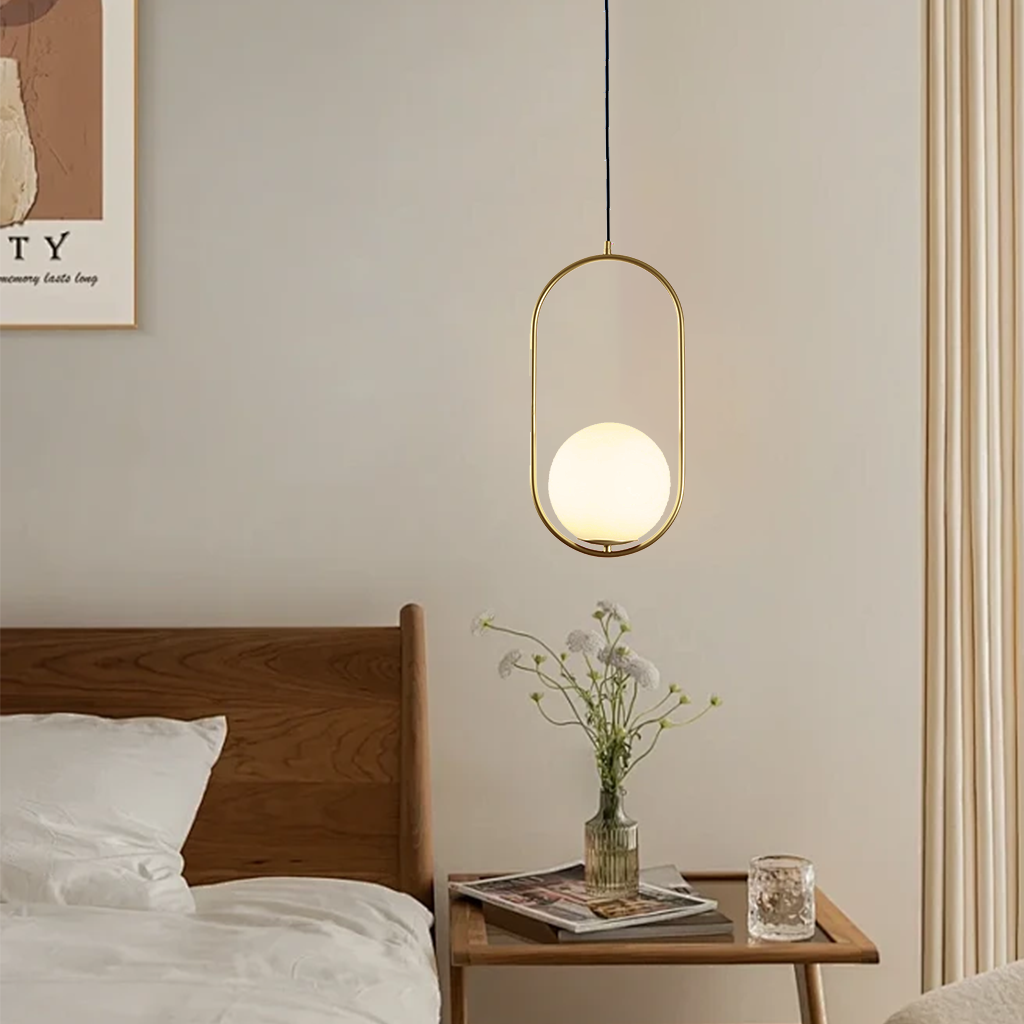 Hanglamp voor Binnen van Gebogen Messing met Industrieel Design