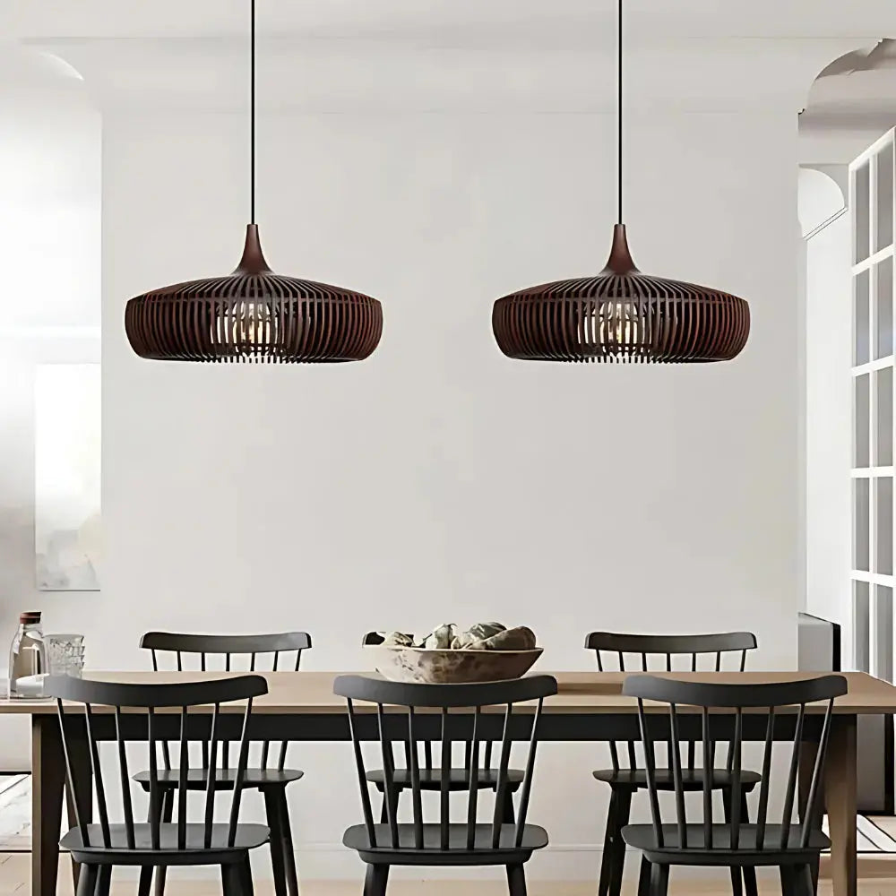 Hanglamp van Massief Hout met Japandi Design voor Eettafel en Woonkamer 5