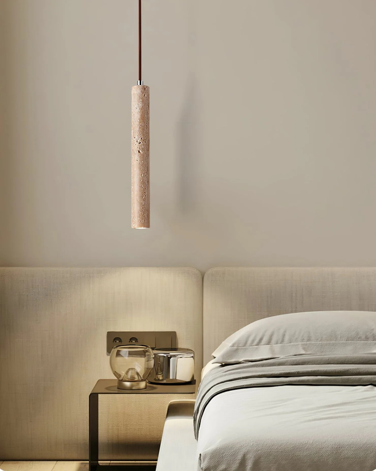 Hanglamp van Travertijn voor Eettafel en Woonkamer – Tijdloos Japandi Design 4