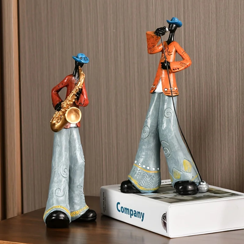Hars Beeldje van Jazz Band met Vintage Charme en Gedetailleerd Ontwerp 4