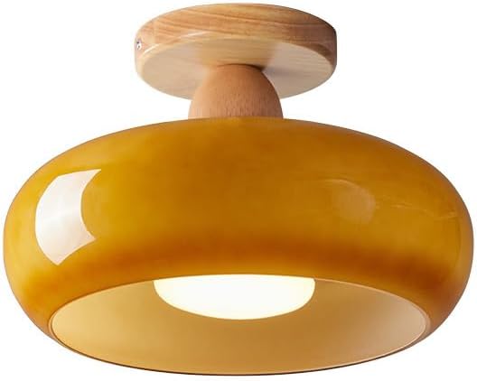 Hedendaags LED Plafondlicht met Hout en Glas – Verstelbare Kleurtemperatuur voor Woonkamer en Slaapkamer 5