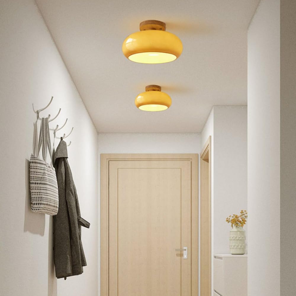 Hedendaags LED Plafondlicht met Hout en Glas – Verstelbare Kleurtemperatuur voor Woonkamer en Slaapkamer 7