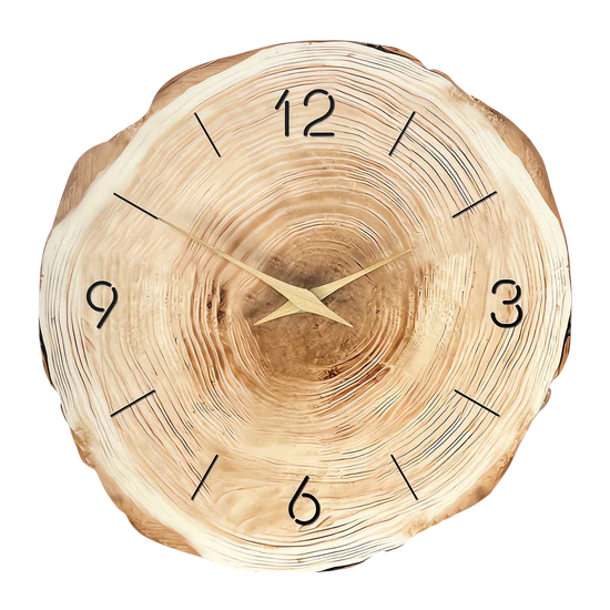 Houten Wandklok met Stille Mechanisme en Realistische Textuur