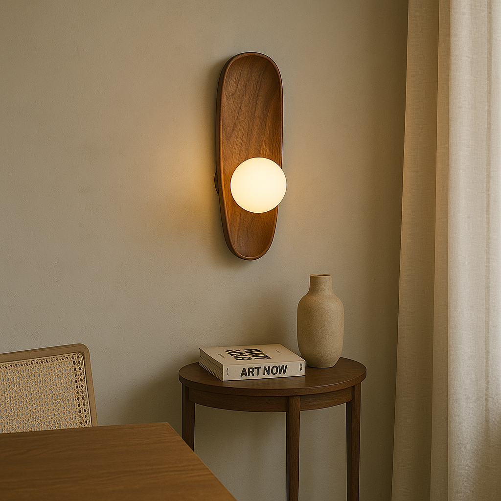 Houten Wandlamp met LED Verlichting – Scandinavisch Minimalistisch Design voor Binnen 1