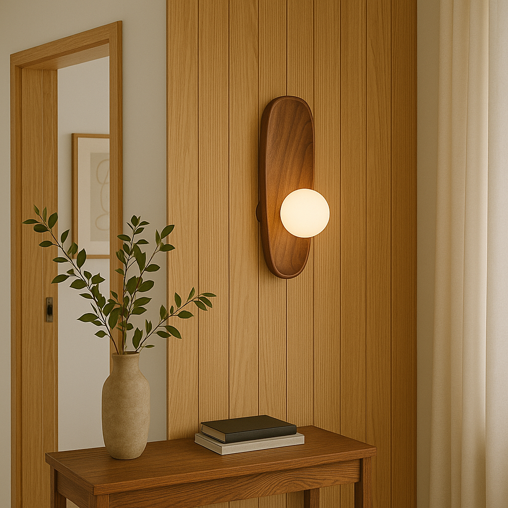 Houten Wandlamp met LED Verlichting – Scandinavisch Minimalistisch Design voor Binnen 2