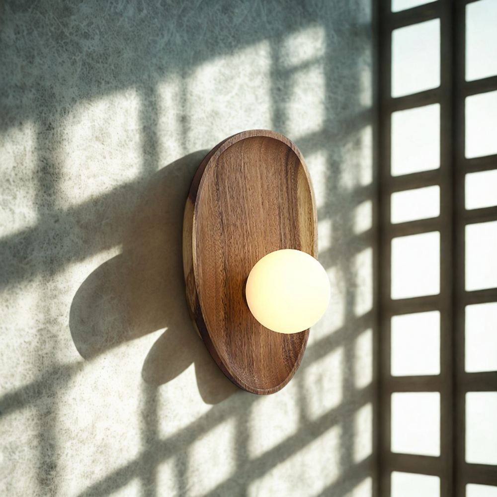 Houten Wandlamp met LED Verlichting – Scandinavisch Minimalistisch Design voor Binnen