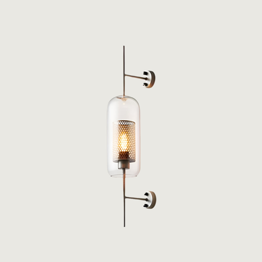 Industriële Geometrische Wandlamp van Glas en Metaal met LED Verlichting voor Binnengebruik 1