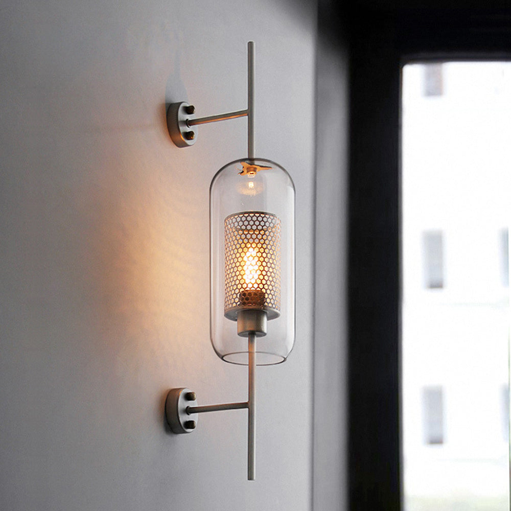 Industriële Geometrische Wandlamp van Glas en Metaal met LED Verlichting voor Binnengebruik 2