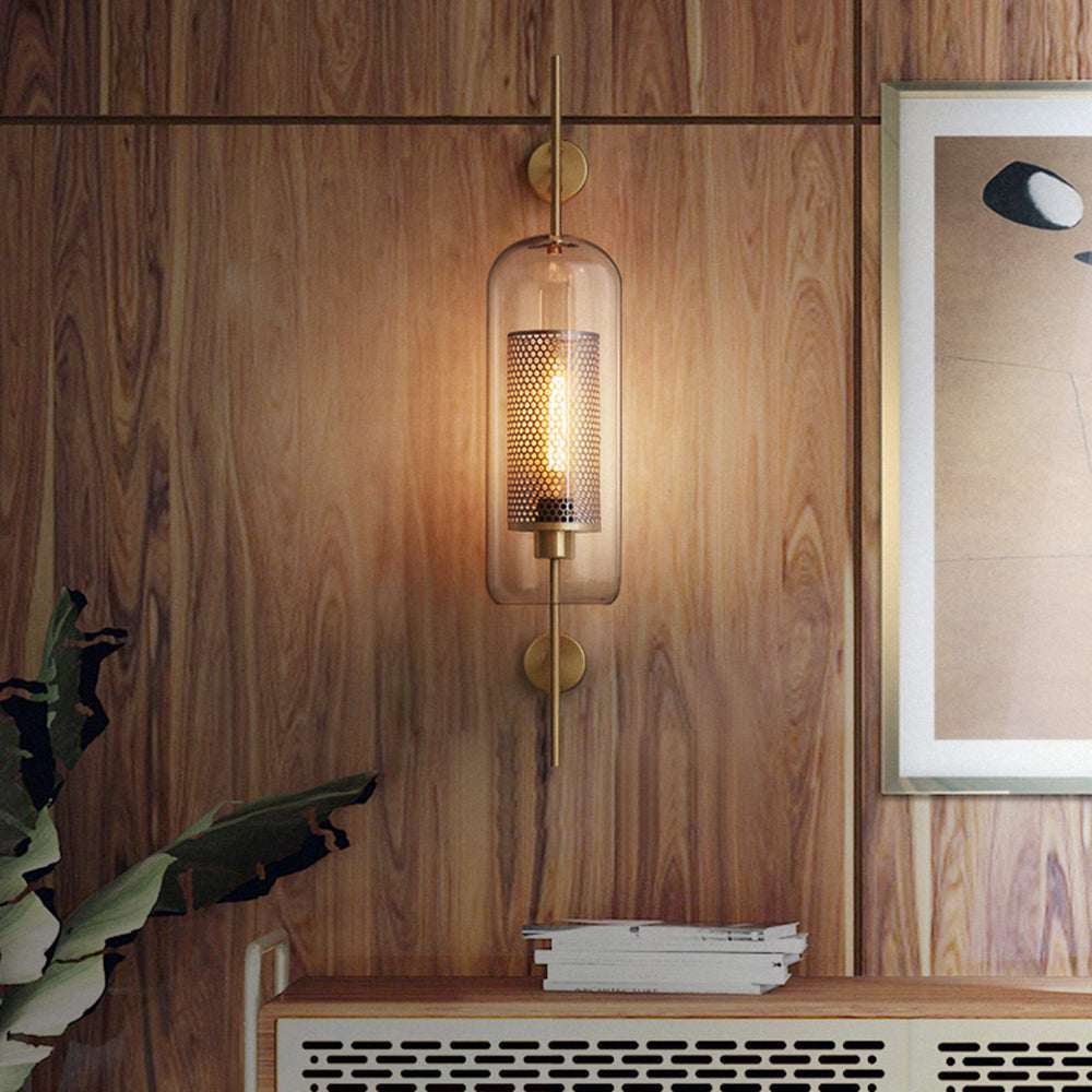 Industriële Geometrische Wandlamp van Glas en Metaal met LED Verlichting voor Binnengebruik 3