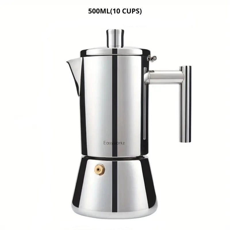 Italiaanse Moka Pot van Roestvrij Staal met Hittebestendig Ontwerp en Vaatwasmachinebestendig 5