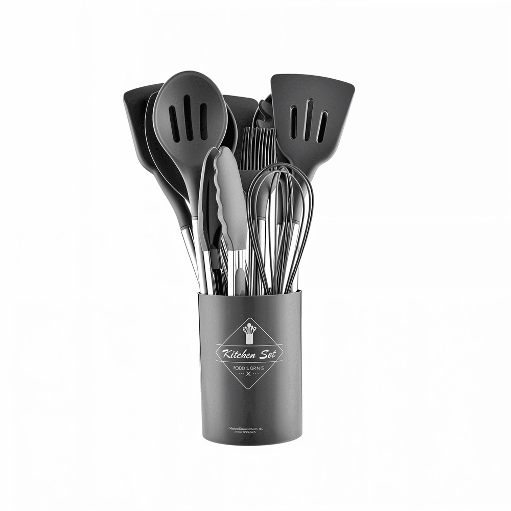 Keukenhulpmiddelen Set van 12 Delen – Voedselveilige Silicone met RVS Handvatten voor Koken en Bakken 4