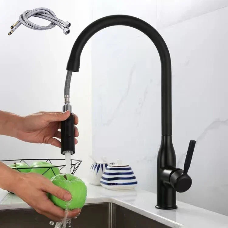 Keukenmengkraan met Uittrekbare Handdouche en Modern Design in Geborsteld Nikkel 5