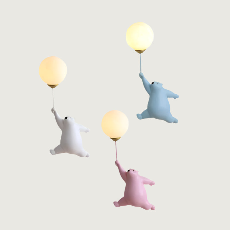 Kindermuurdecoratie met Beer Globe en Zachte LED Verlichting voor een Gezellige Sfeer 1