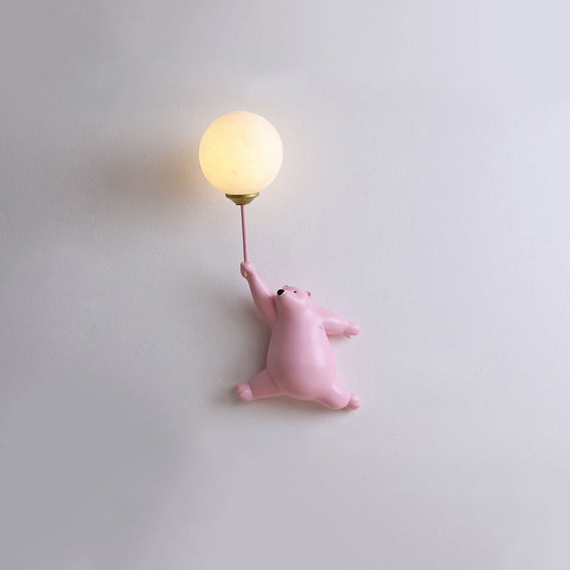 Kindermuurdecoratie met Beer Globe en Zachte LED Verlichting voor een Gezellige Sfeer 3