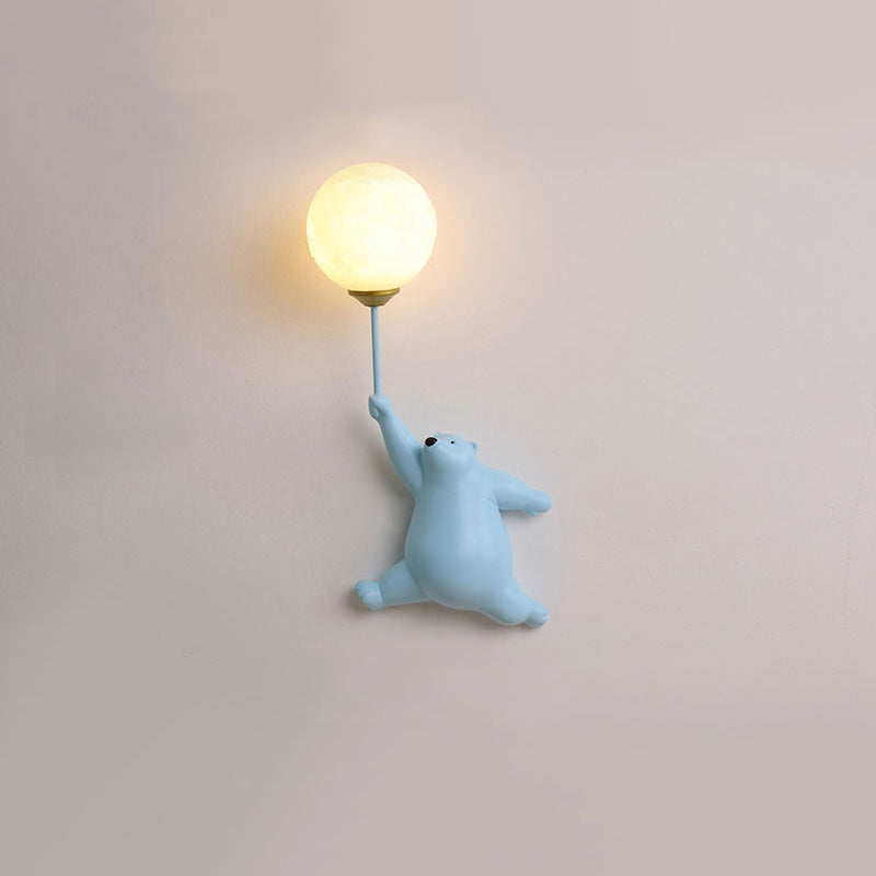 Kindermuurdecoratie met Beer Globe en Zachte LED Verlichting voor een Gezellige Sfeer 4