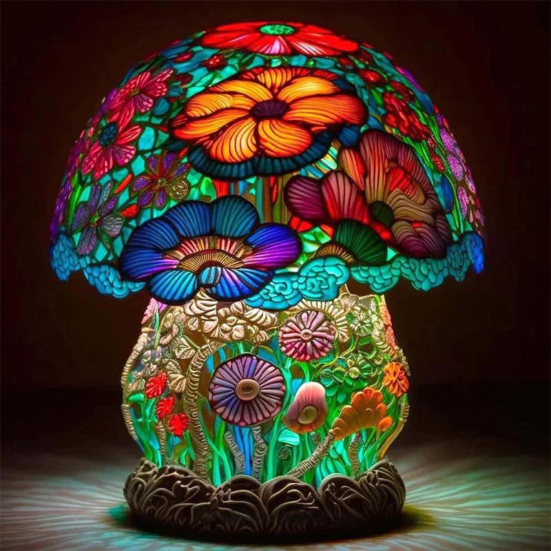 Kunstzinnige Glas-in-lood Tafellamp voor Sfeervolle Verlichting – Binnengebruik, Warm Wit Licht 2