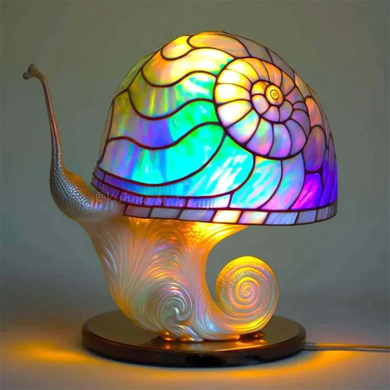 Kunstzinnige Glas-in-lood Tafellamp voor Sfeervolle Verlichting – Binnengebruik, Warm Wit Licht 4