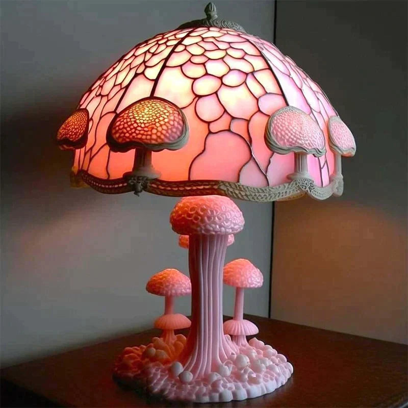Kunstzinnige Glas-in-lood Tafellamp voor Sfeervolle Verlichting – Binnengebruik, Warm Wit Licht 6