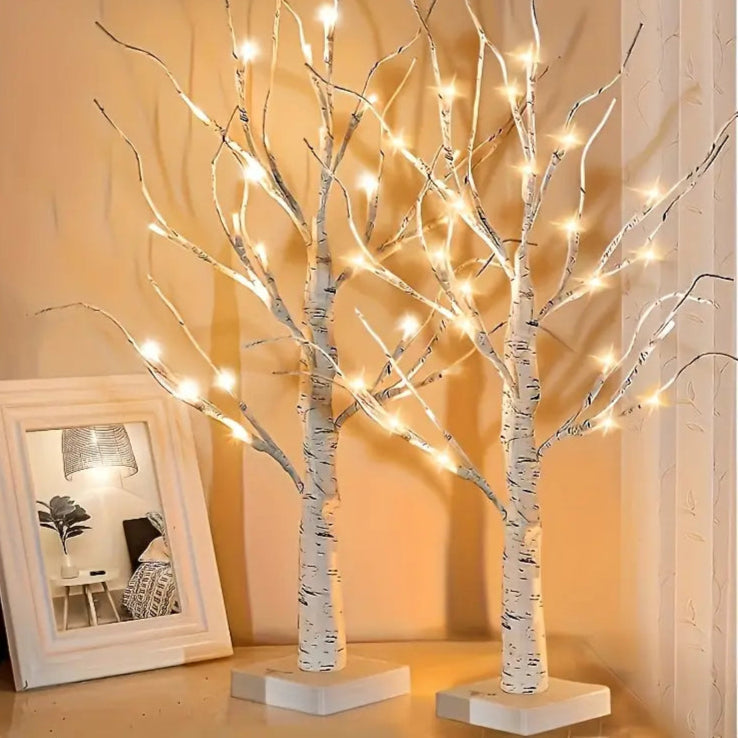 LED Berkenboom Verlichting – 24 Wit LED Lichten voor Feestelijke Decoratie – USB en Batterij Voeding 2