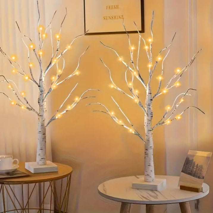 LED Berkenboom Verlichting – 24 Wit LED Lichten voor Feestelijke Decoratie – USB en Batterij Voeding 3