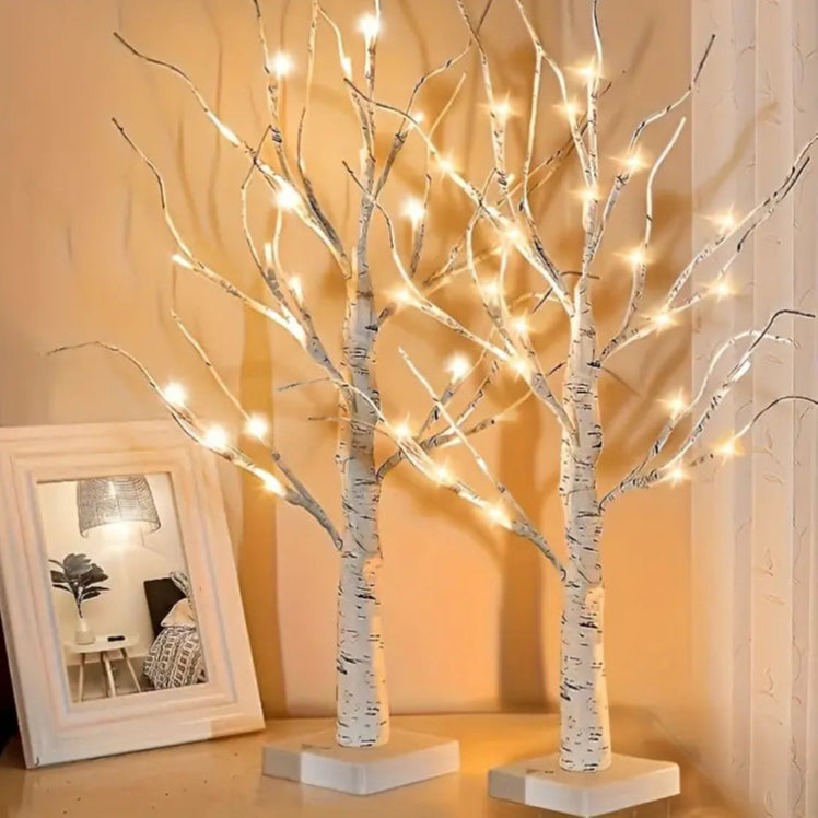 LED Berkenboom Verlichting – 24 Wit LED Lichten voor Feestelijke Decoratie – USB en Batterij Voeding 4