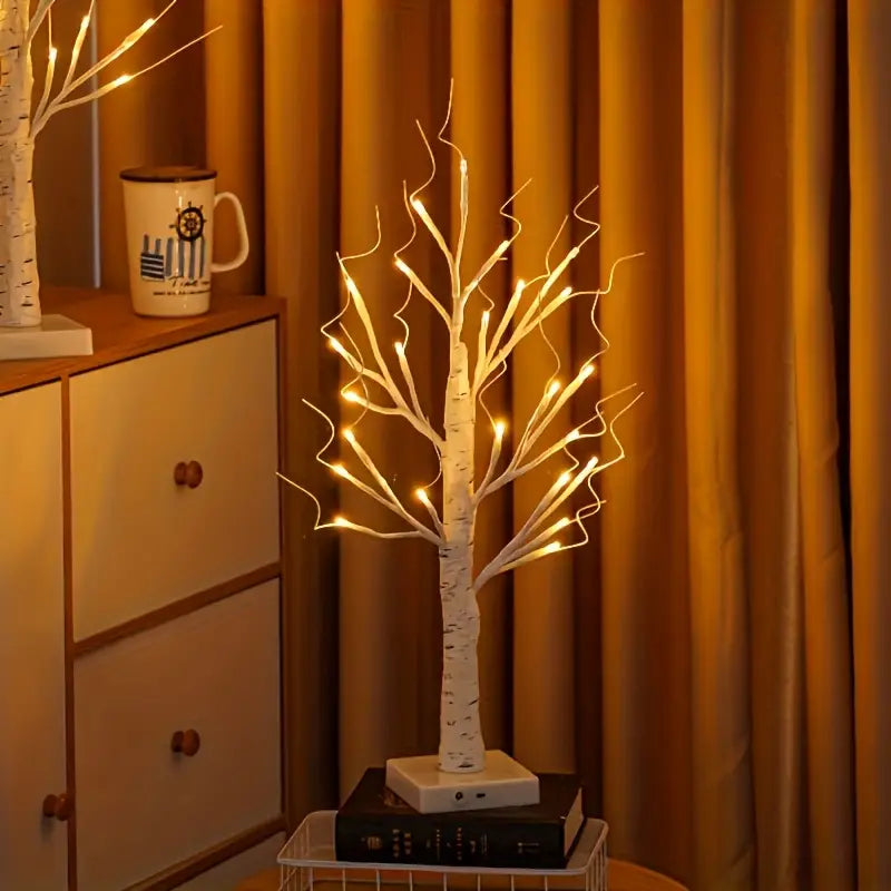 LED Berkenboom Verlichting – 24 Wit LED Lichten voor Feestelijke Decoratie – USB en Batterij Voeding 6