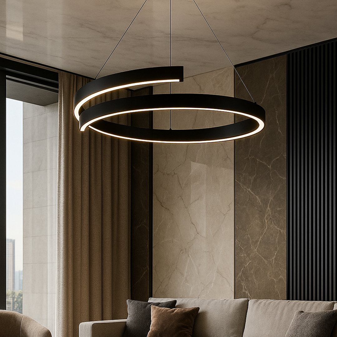Spiraal LED Plafondlamp met Dimbare Helderheid Zwart