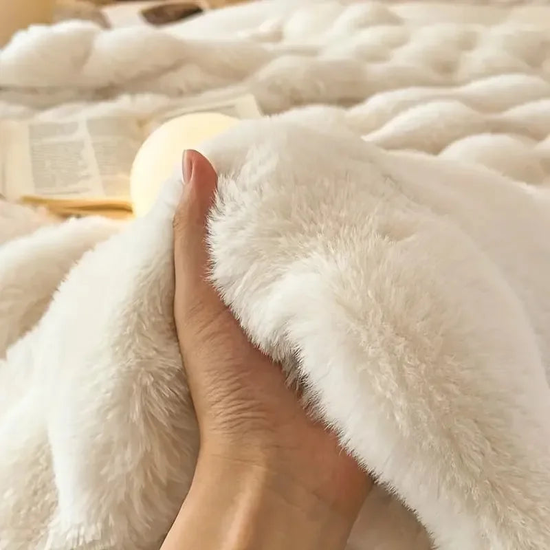 Luxe Faux Fur Winterdeken - Dubbelzijdige Deken voor Warmte en Comfort, Geschikt voor Bed en Bank 1