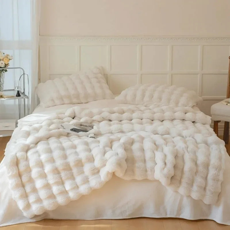 Luxe Faux Fur Winterdeken - Dubbelzijdige Deken voor Warmte en Comfort, Geschikt voor Bed en Bank 3