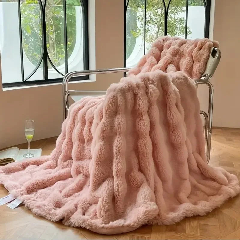 Luxe Faux Fur Winterdeken - Dubbelzijdige Deken voor Warmte en Comfort, Geschikt voor Bed en Bank 8